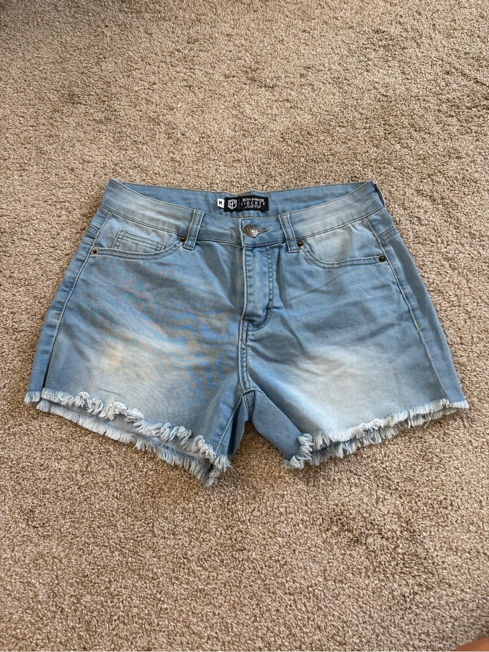 Born Primitive Stretch Frayed Denim Liberty Jorts Short Size Medium